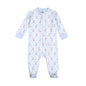 ETR-014 BLUE EASTER BUNNIES PIMA ZIPPER FOOTIE