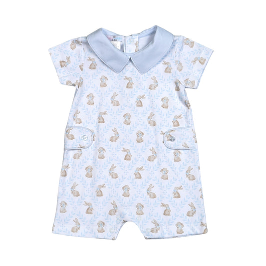 ETR-033 BLUE EASTER BUNNIES PIMA ROMPER