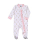ETR-214 PINK EASTER BUNNIES PIMA ZIPPER FOOTIE