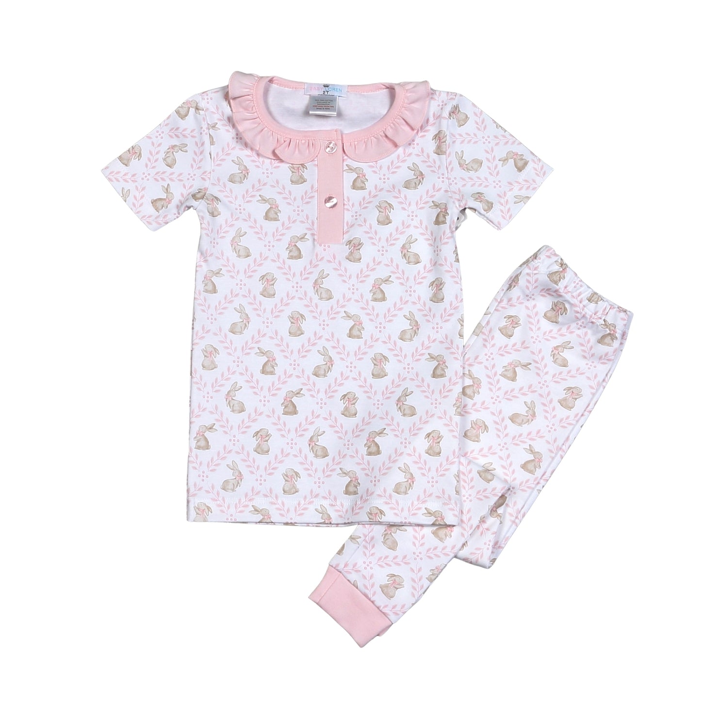 ETR-799 PINK EASTER BUNNIES PIMA TWO PIECES LOUGEWEAR