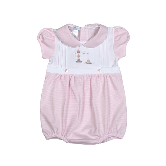 LHS-030 PINK LIGHT HOUSE HAND EMBROIDERED PIMA BUBBLE