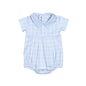 CEL-331 CASEY BLUE PLAIDS PIMA  BUBBLE POINTY COLLAR