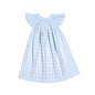 CEL-540 CASEY BLUE PLAIDS PIMA HAND SMK BISHOP DRESS