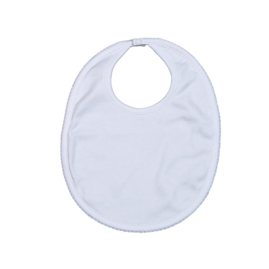 WWP-017 White  Bib White Picot Trim.