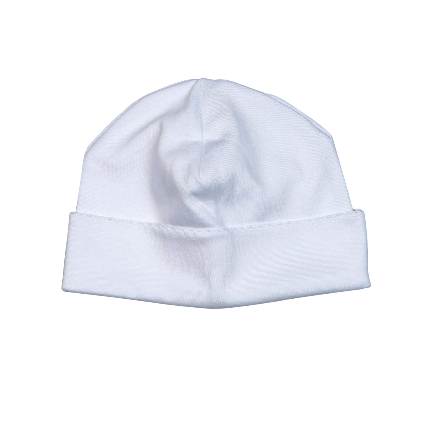 WWP-015 White  Beanie White Picot Trim.