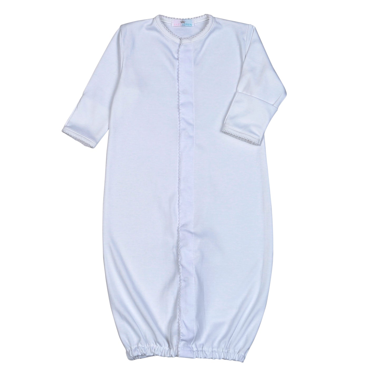 WWP-011 White Converter Gown White Picot Trim.