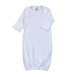 WPP-019 White  Gown Pink Picot Trim.