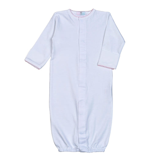 WPP-011 White Converter Gown Pink Picot Trim.