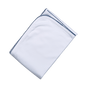 WNP-016 White  Receiving Blanket  Navy Blue Picot Trim 28"x 29".