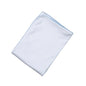 WBP-016 White  Receiving Blanket  Blue Picot Trim 28"x 29".