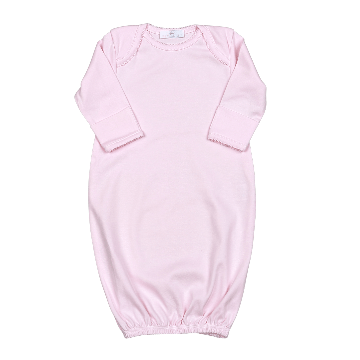 PPP-019 Pink  Gown Pink Picot Trim.