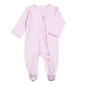 PPP-014 Pink Zipper Footie  Pink Picot Trim.