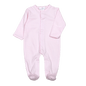 PPP-012 Pink Snap Footie  Pink Picot Trim.
