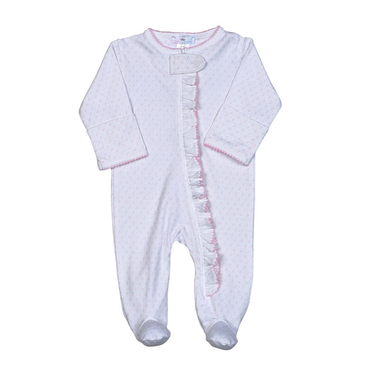 PDT-014 Pink Dots Zipper footie.