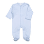 BBP-012 Blue Snap Footie  Blue Picot Trim.