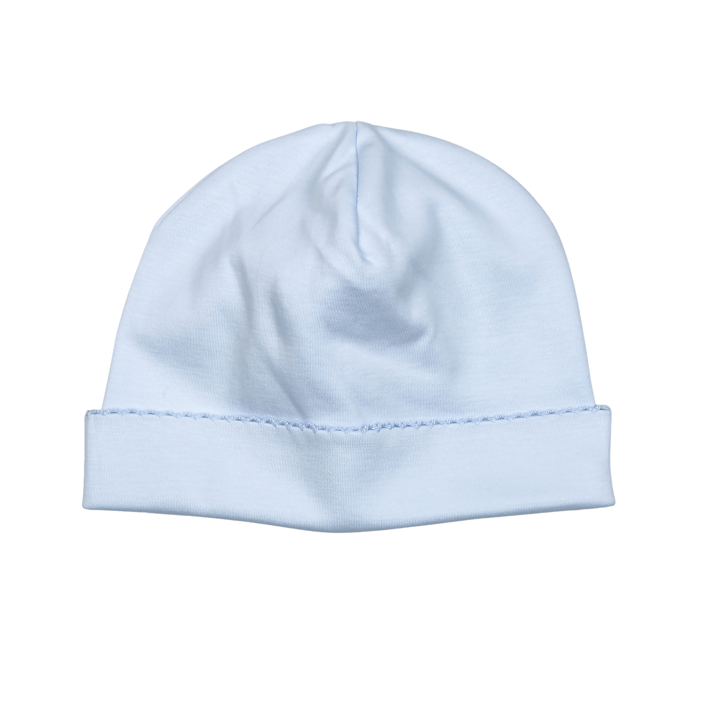 BBP-015 Blue  Beanie Blue Picot Trim.
