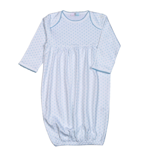 BDT-020 Blue Dots  Gown. Cut on Chest