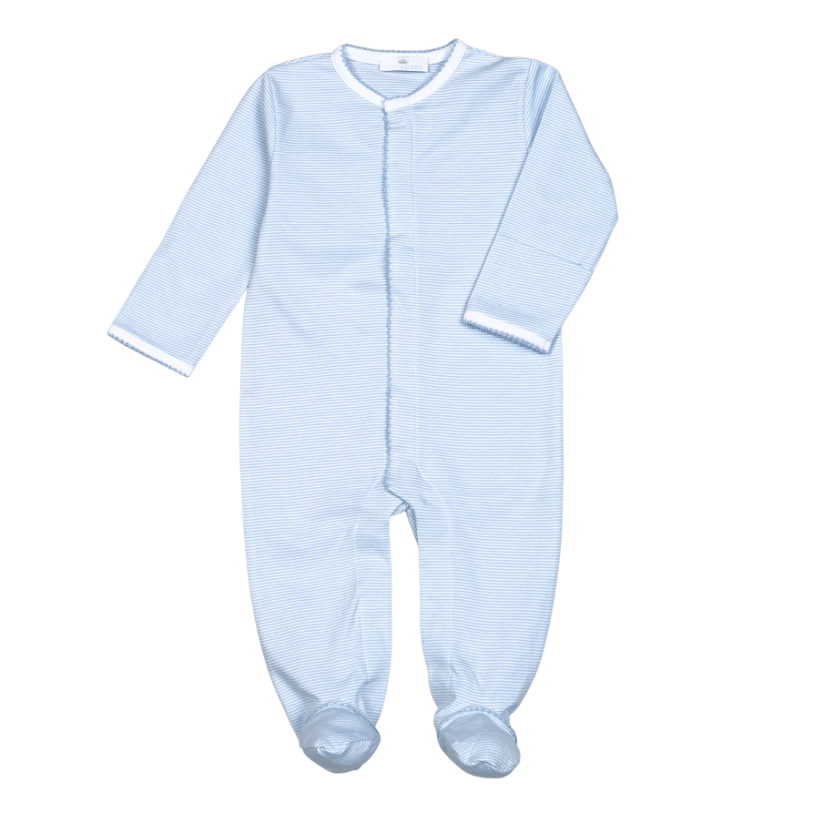 BST-012 Blue Stripes Snap footie.