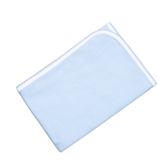 BST-016 Blue Stripes Receiving Blanket 28" x 29".
