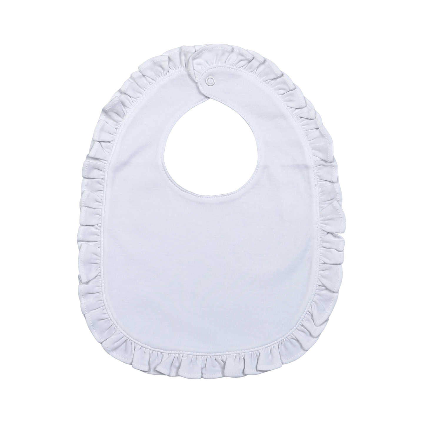 LIL-117 Lily White Ruffles Bib.
