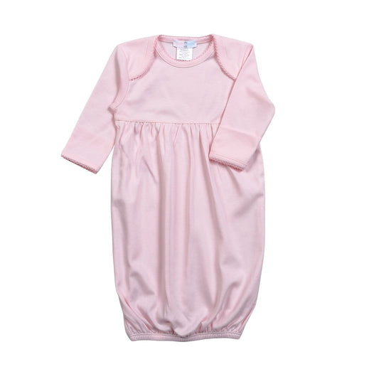 PPP-020 Pink  Gown Pink Picot Trim. Cut on Chest
