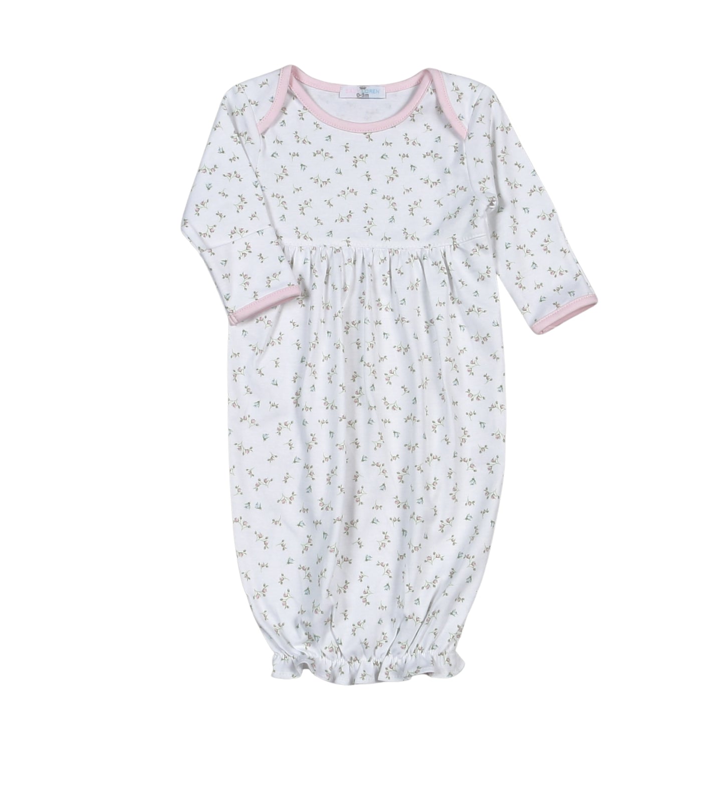 BEL-012 Bella Pink   Floral Pima Gown