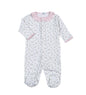 BEL-014 Bella Pink   Floral Pima Snaps Footie