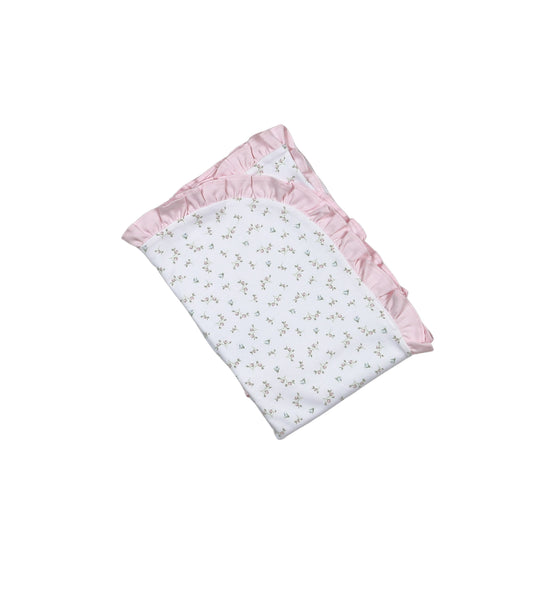 BEL-016 Bella Pink   Floral Pima Receiving Blanket