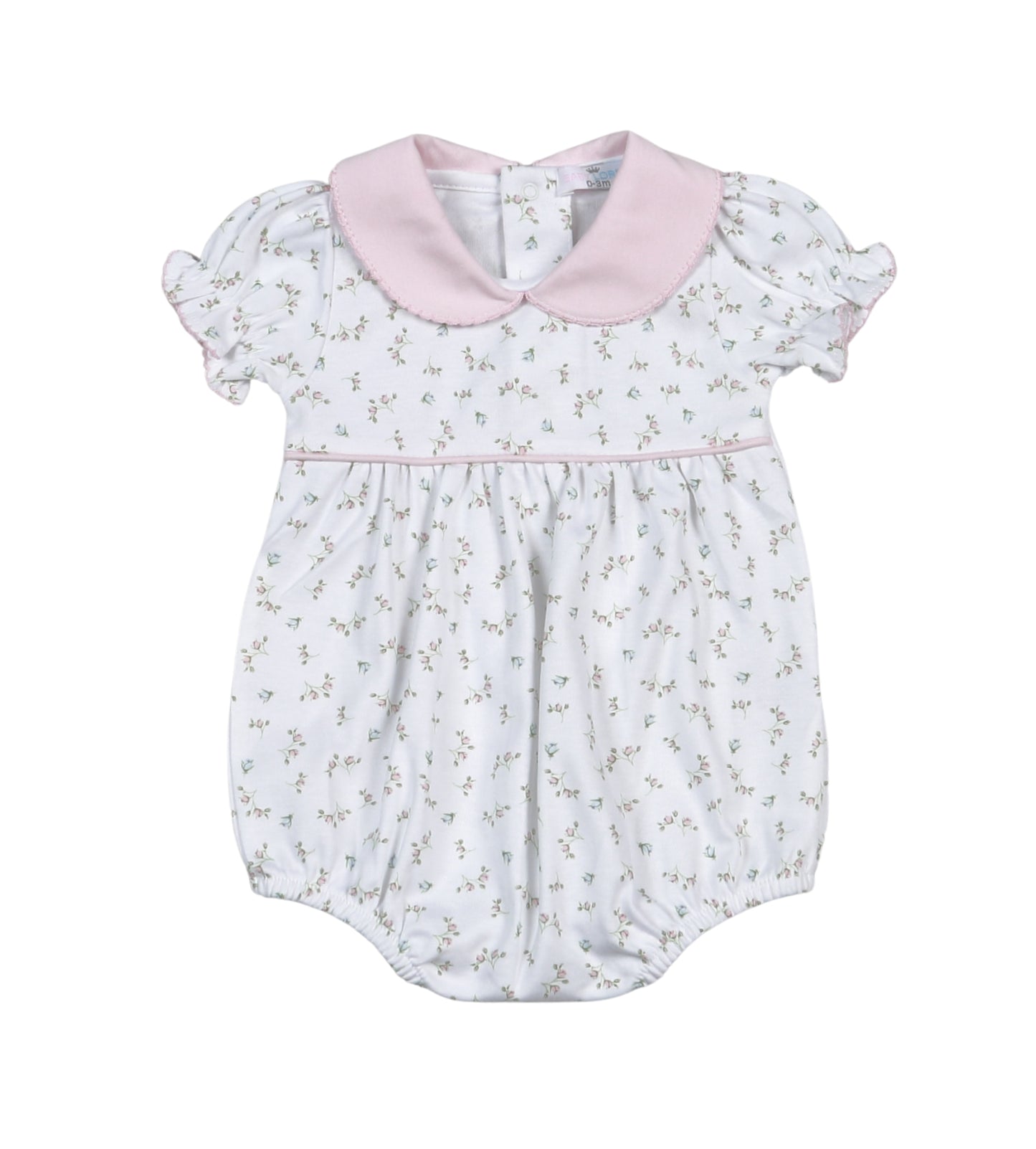 BEL-030 Bella Pink   Floral Pima Short Sleeves Bubble