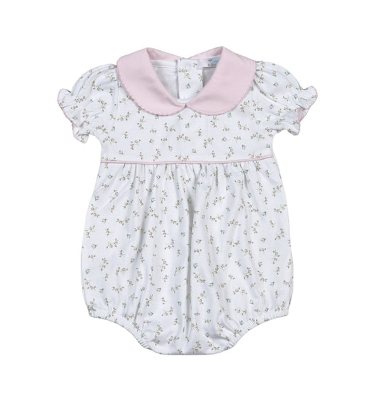 BEL-030 Bella Pink   Floral Pima Short Sleeves Bubble