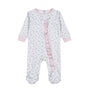 BEL-114 Bella Pink   Floral Pima Zipper Footie
