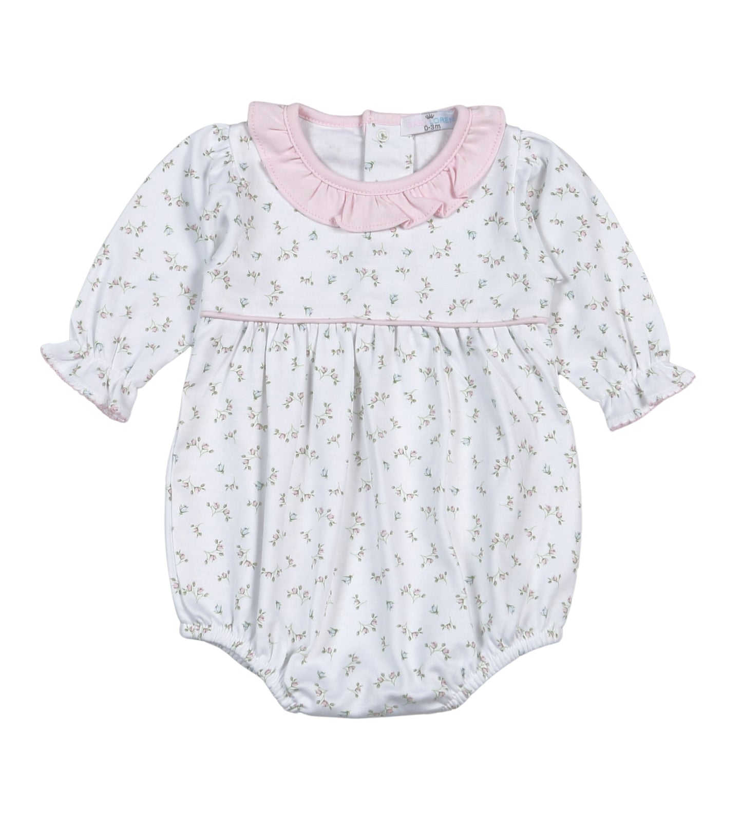 BEL-130 Bella Pink   Floral Pima Long sleeves Bubble