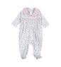 BEL-414 Bella Pink   Floral Hand Smk Footie