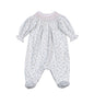 BEL-514 Bella Pink   Floral Hand Smk Bishop Footie