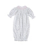 BEL-519 Bella Pink   Floral Hand Smk Bishop Gown