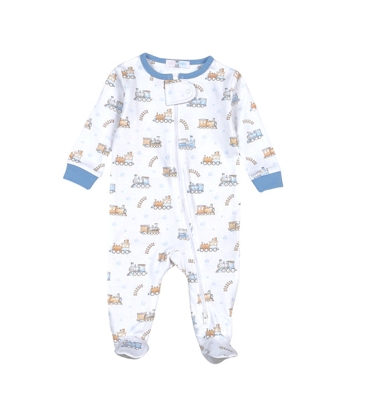 CHO-114 The Choo Choo Collection Pima Zipper Footie
