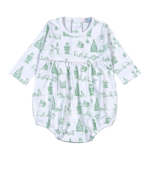 CHT-030 Green Christmas Toile Pima Bubble
