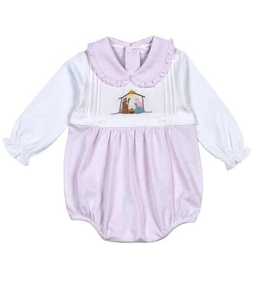 HNI-130 Pink Holly Night Hand Embroidered Bubble