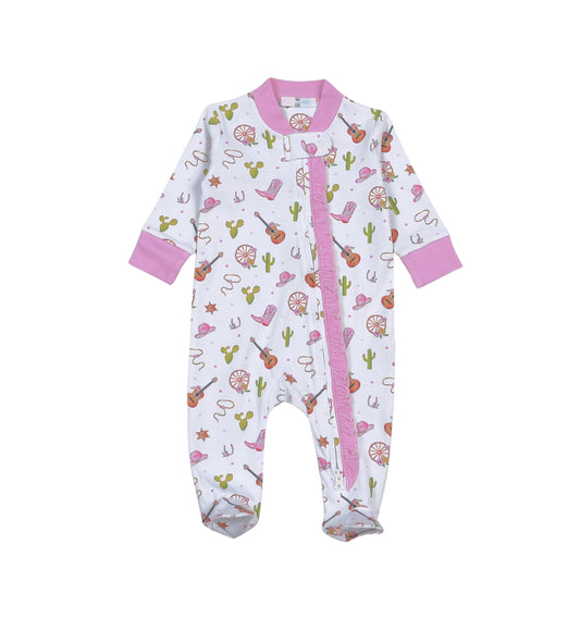 HWK-114 Howdy Kids Pima Zipper Footie