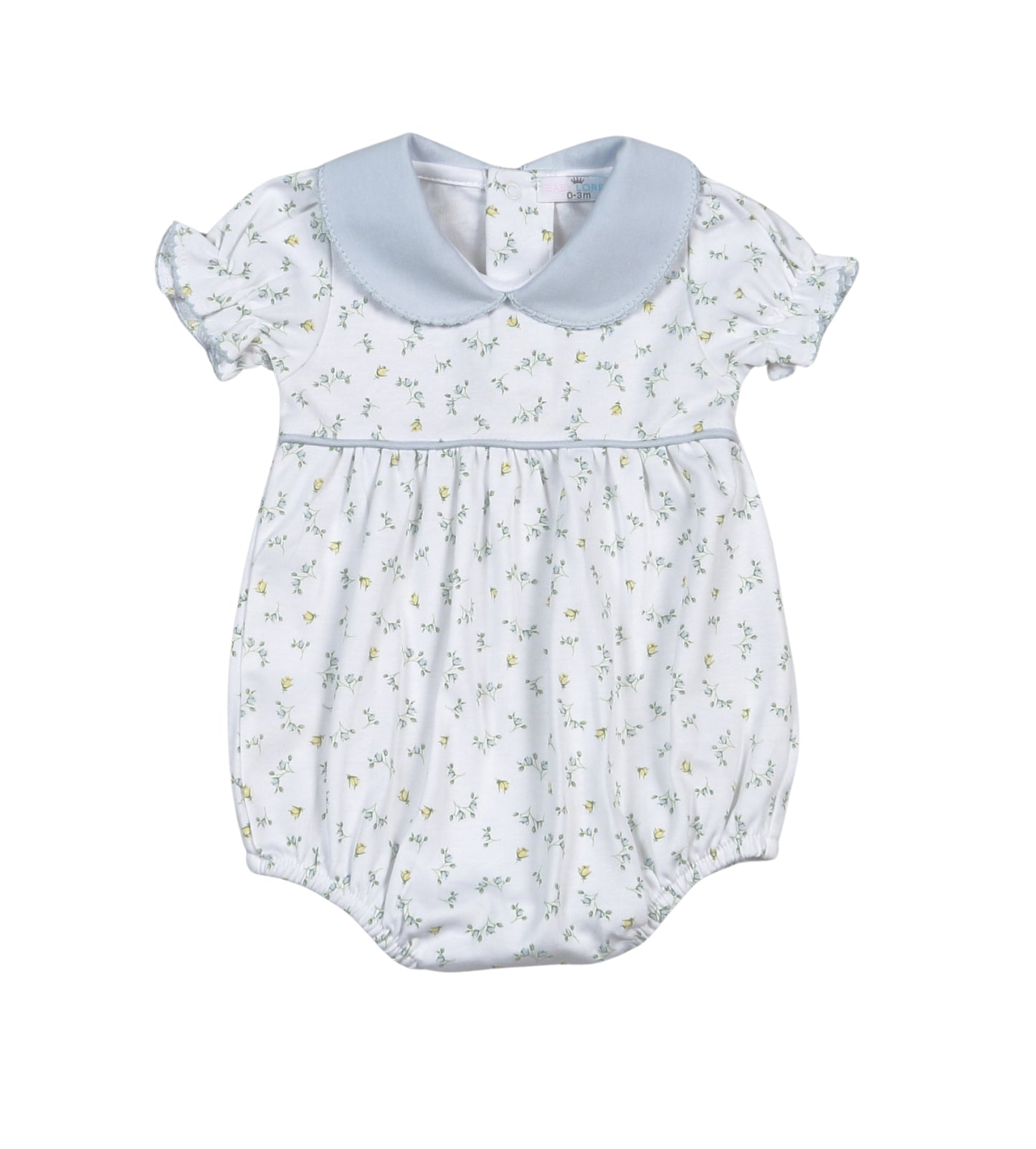 MIA-030 Mia Blue Floral Pima Short Sleeves Bubble