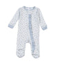 MIA-114 Mia Blue Floral Pima Zipper Footie