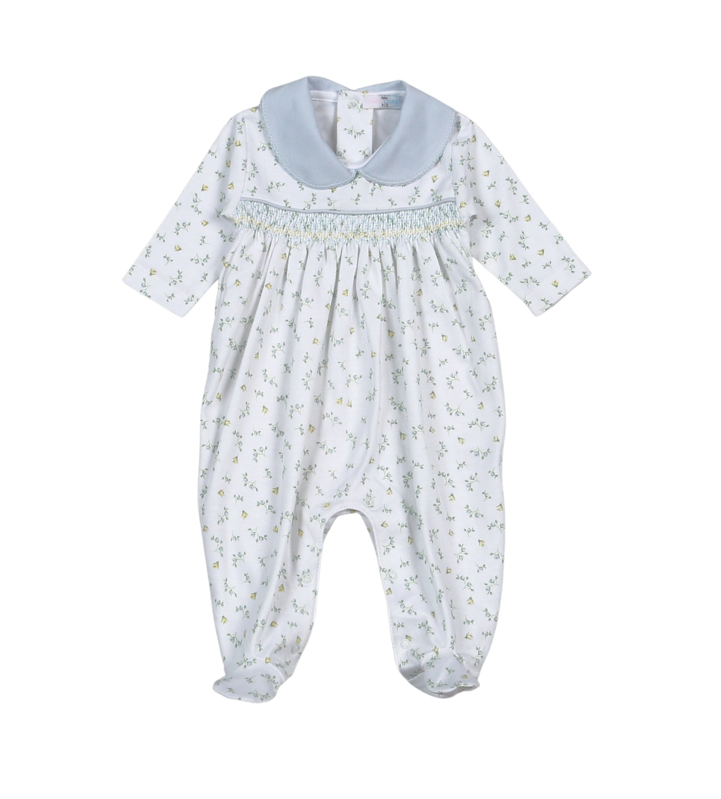 MIA-414 Mia Blue Floral Hand Smk Footie