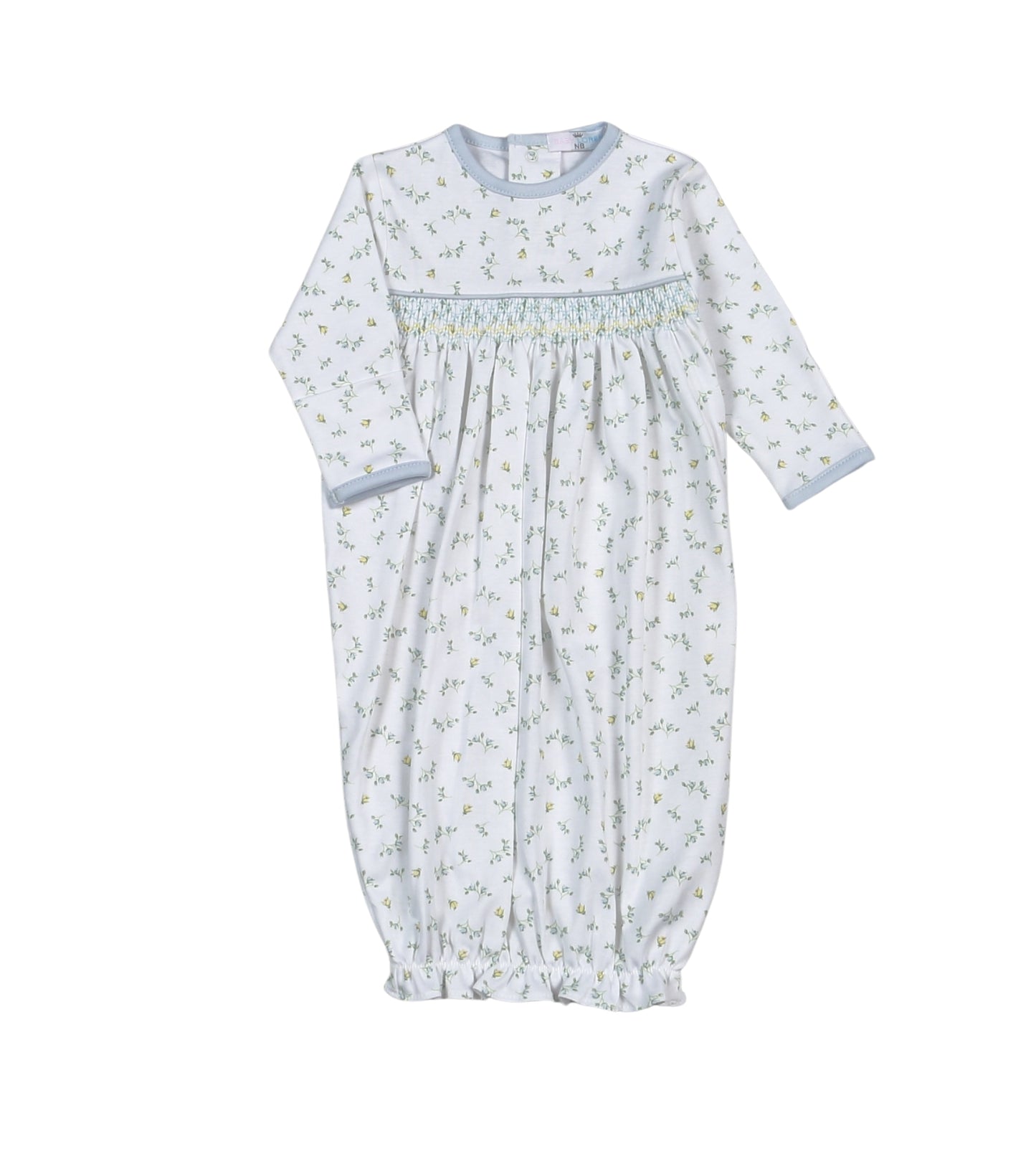 MIA-419 Mia Blue Floral Hand Smk Gown