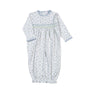 MIA-419 Mia Blue Floral Hand Smk Gown
