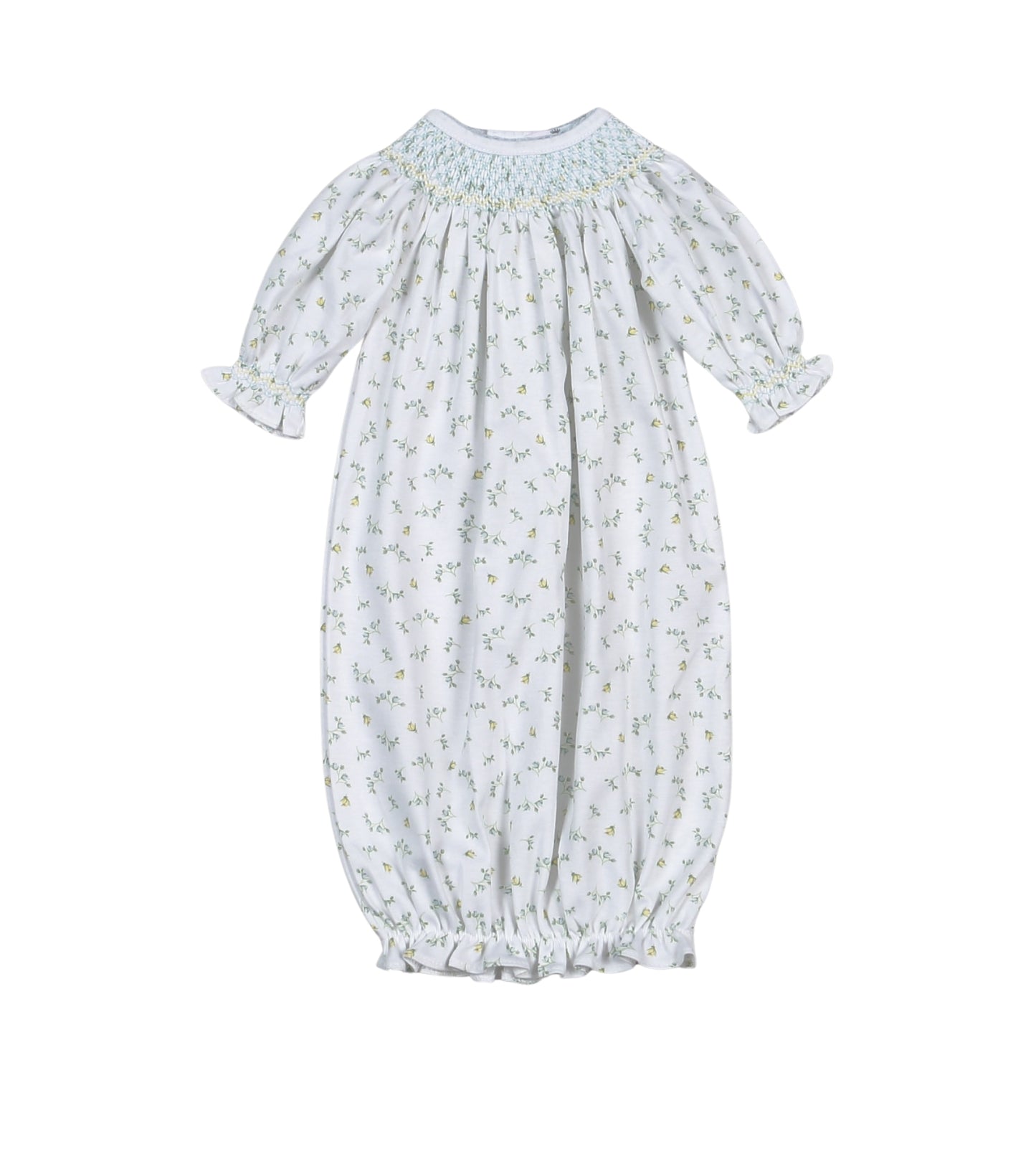 MIA-519 Mia Blue Floral Hand Smk Bishop Gown
