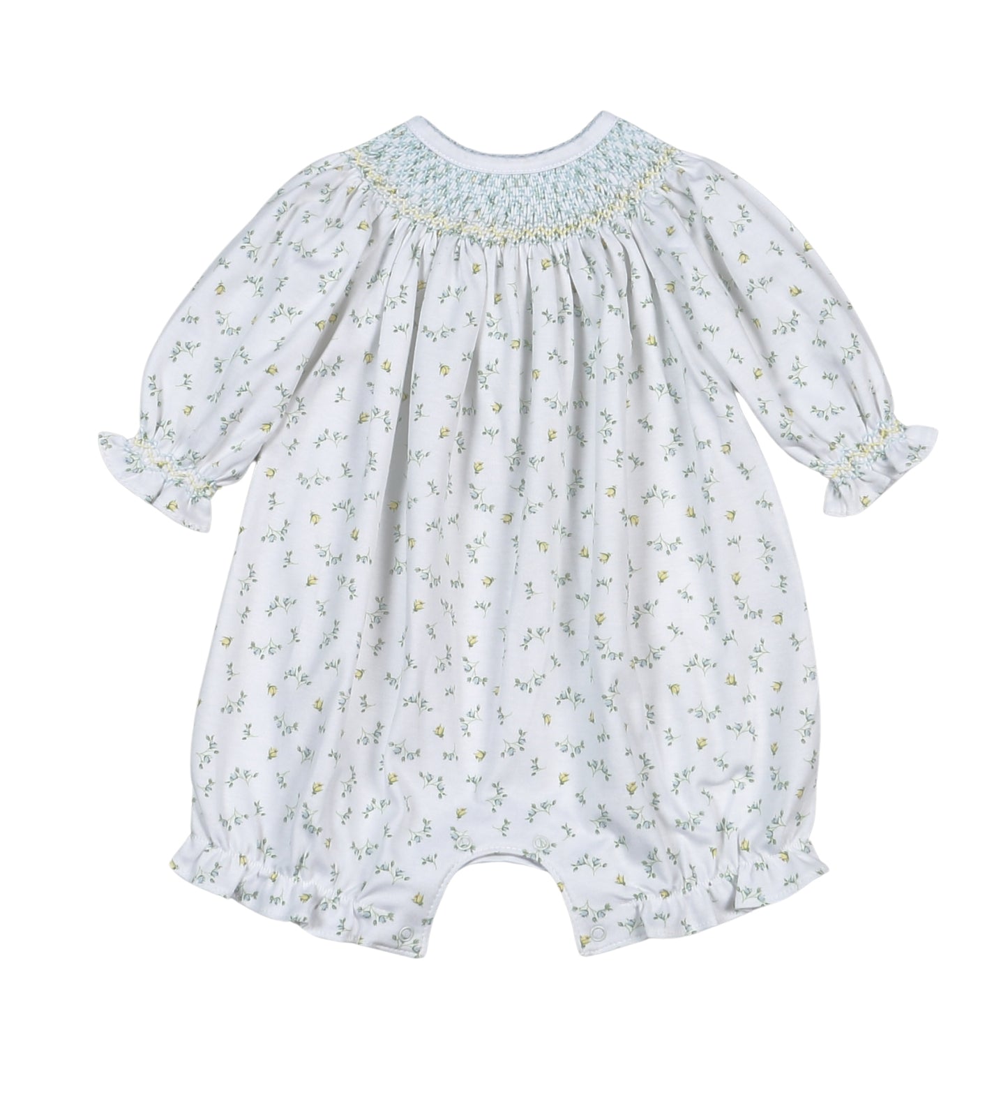 MIA-530 Mia Blue Floral Pima Hand Smk Bishop Bubble