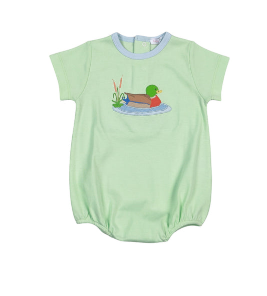 MLD-030 Green Mallard Duck Pima  Applique Bubble