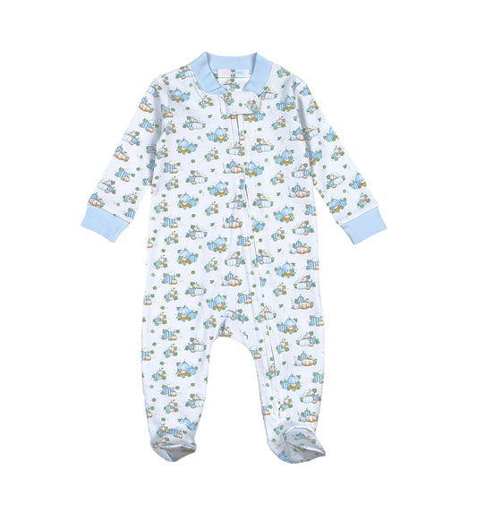 PCH-014 Pumpkins Pima Zipper Footie