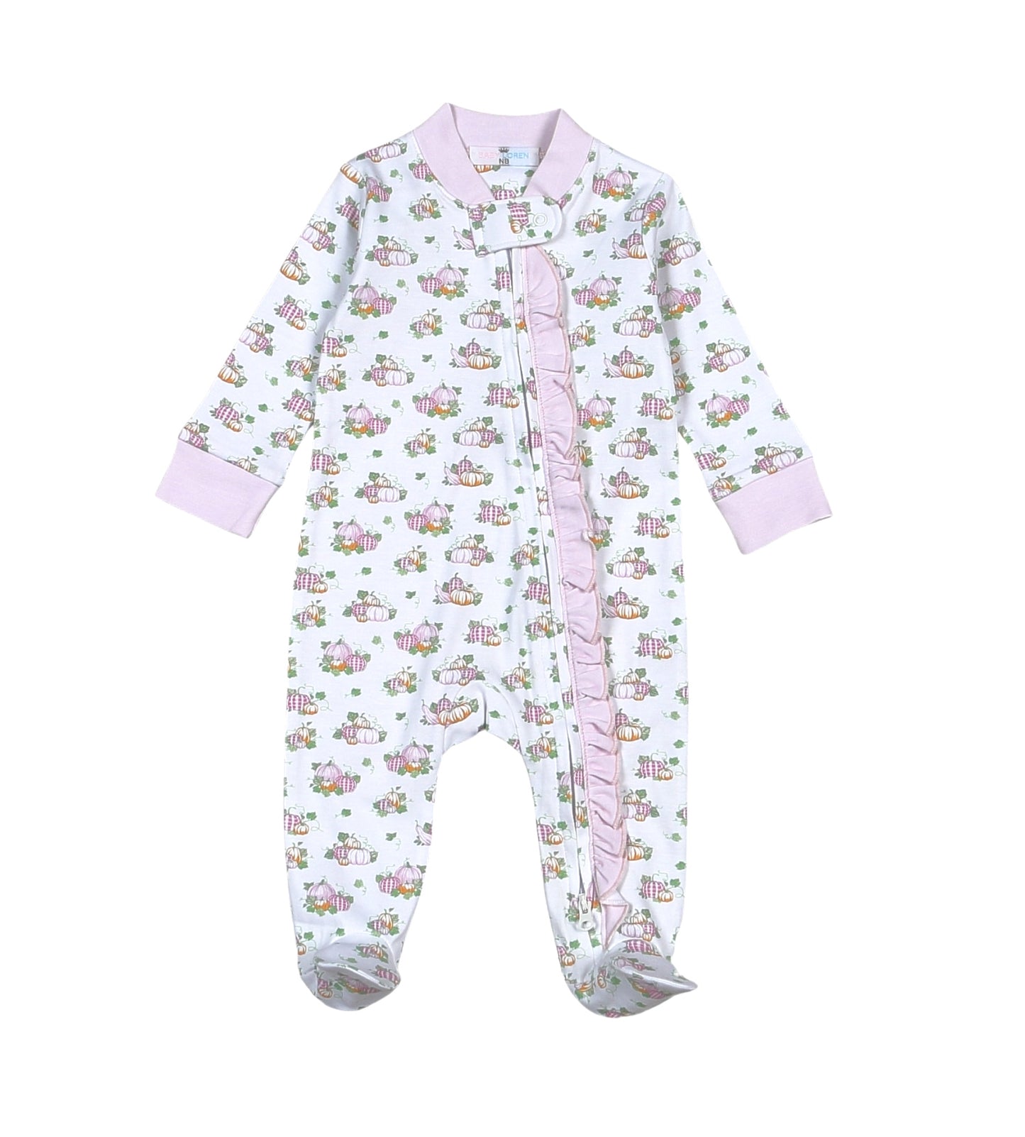 PCH-114 Pumpkins Pima Zipper Footie