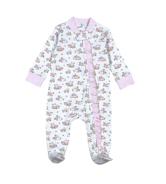 PCH-114 Pumpkins Pima Zipper Footie